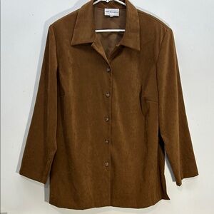 Lori Michaels  Brown Button-Up Top